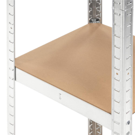 Raft metalic de depozitare cu 5 polite reglabile MDF, structura zincata, capacitate 500 kg, 40x40x180 cm, gri [5]