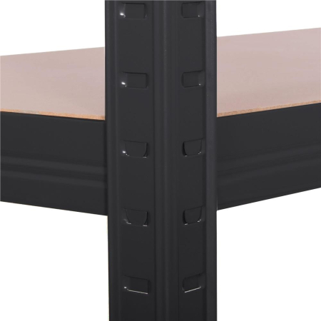 Raft metalic depozitare cu 5 polite MDF, capacitate 675 kg, 75x30x150 cm, negru [11]