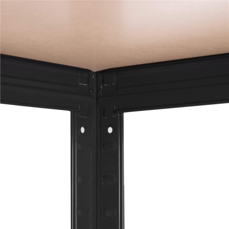Raft metalic depozitare cu 5 polite MDF, capacitate 675 kg, 75x30x150 cm, negru [16]