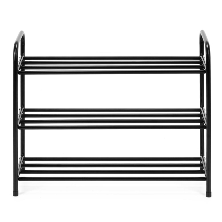 Raft metalic pentru pantofi cu 3 niveluri, capacitate 15 kg, 66x28x53 cm, negru [6]