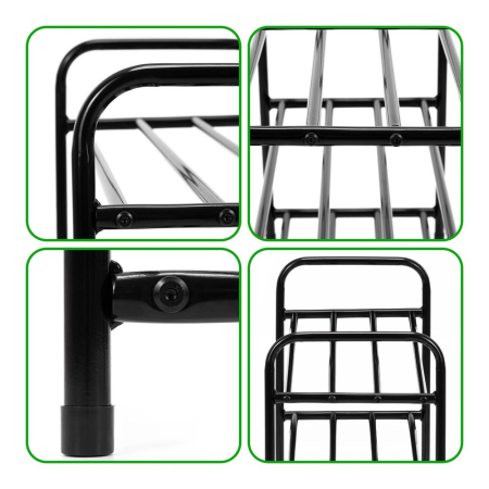 Raft metalic pentru pantofi cu 3 niveluri, capacitate 15 kg, 66x28x53 cm, negru [5]