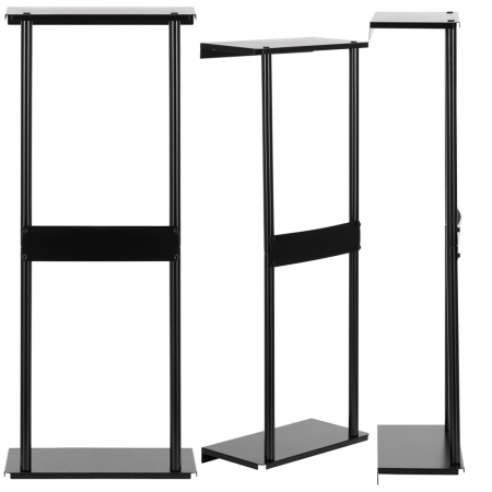 Raft metalic pentru prosoape, structura cu finisaj mat, accesorii montaj incluse, 31x15x77 cm, negru [4]