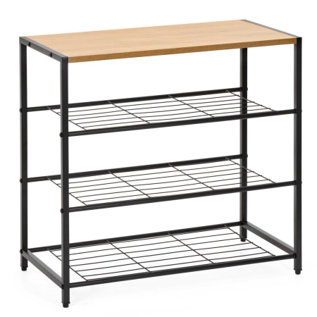 Living & hol - Raft multifunctional cu 2 polite si blat superior pentru depozitare, structura metalica rezistenta din otel si rafturi din MDF, picioare reglabile ant