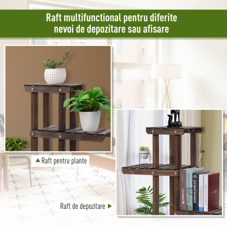  Raft pentru Flori - 4 Niveluri Lemn pentru Interior sau Gradina [5]