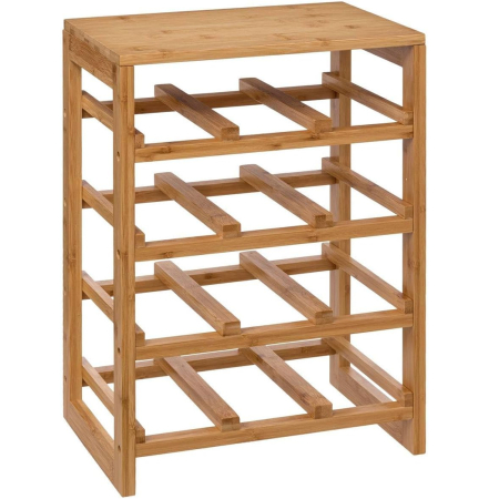 Mobila - Raft sticle de vin Linha din bambus pentru 12 sticle, 35x24x47 cm, natur