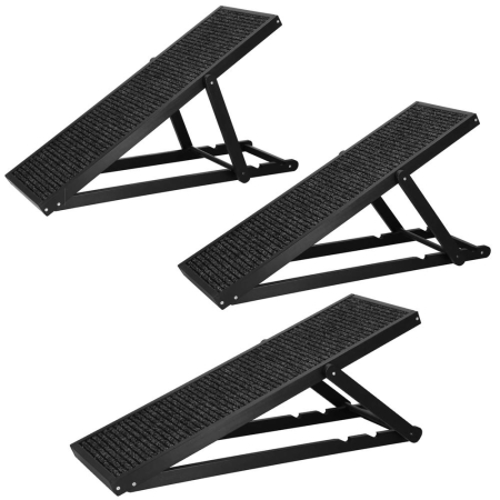 Rampa pentru caini si pisci cu 3 nivele de reglare 42-59cm, antiderapanta, lungime 103cm, negru [4]