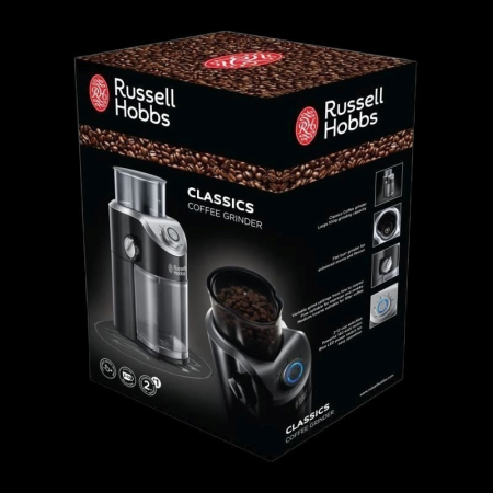 Rasnita de cafea Russell Hobbs Classics, lame inox, capacitate 70g, macinare reglabila, functie impuls, argintiu [3]