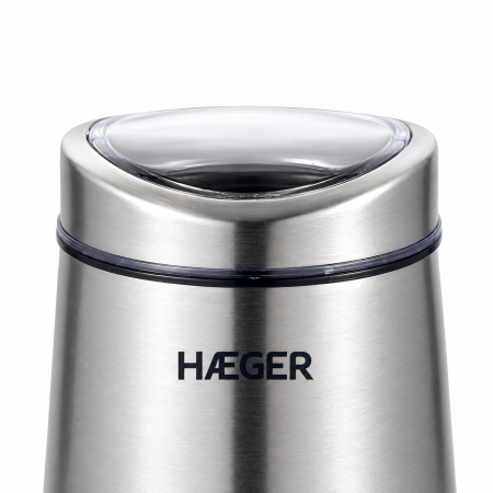Rasnita HAEGER AROMA, Capacitate 60g, Putere 200W, Lama inox de mare performanta, Sistem de siguranta cu capac, Argintiu [4]