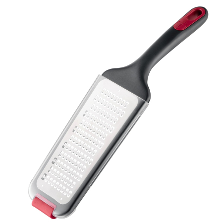 Ustensile bucatarie - Razatoare Tefal Ingenio+ K1991034, inox, margine antiderapanta, capac de protectie, compatibilitate cu masina de spalat vase, negru & rosu