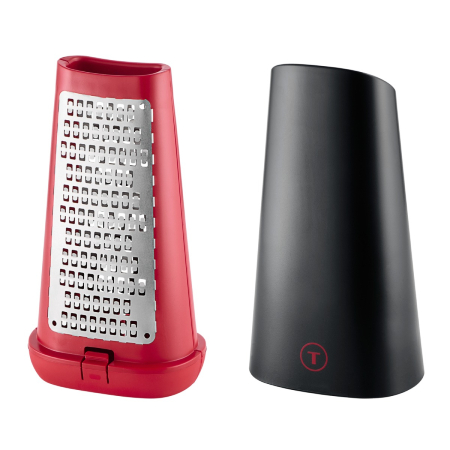 Bucatarie - Razatoare Tefal Ingenio+ K4281034, inox, 2 fete de razuire, compatibilitate cu masina de spalat vase, rosu & negru