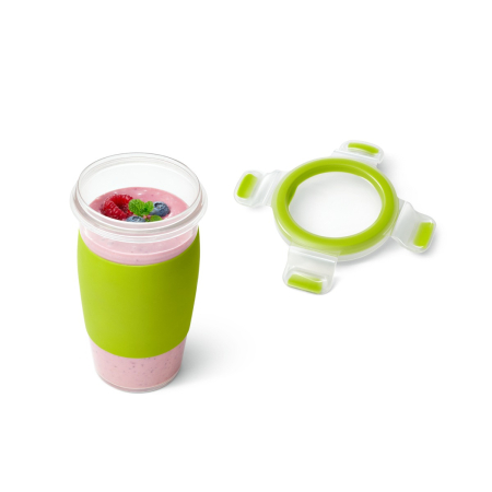 Recipient pentru smoothie Tefal MasterSeal To Go N1071510, 450 ml, 100% etans, capac cu clips, verde [8]