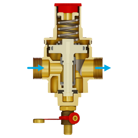 Reductor de presiune cu piston Giacomini R153PX007, 1 1/2", filet interior, 1-5.5 bar, PN25, alama nichelata [1]