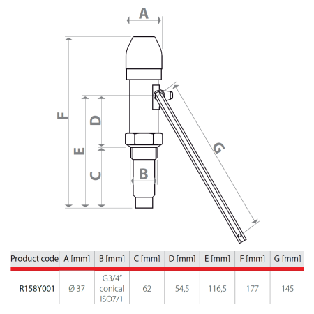 Regulator de tiraj Giacomini R158Y001, pentru cazane pe combustibil solid, conexiune 3/4” filet exterior, interval 30-100°C [2]