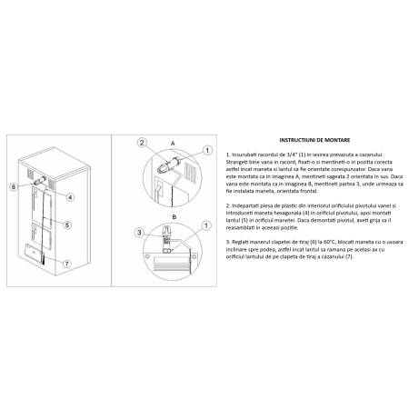 Regulator de tiraj Giacomini R158Y001, pentru cazane pe combustibil solid, conexiune 3/4” filet exterior, interval 30-100°C [3]