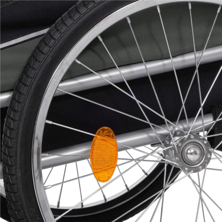 Remorca bicicleta transport animale acoperis impermeabil, maxim 40 kg, rezistenta, verde negru [27]