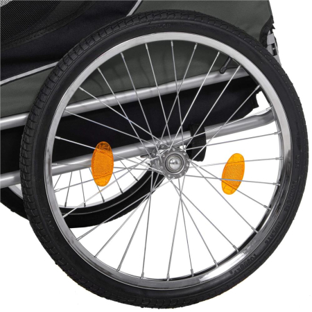 Remorca bicicleta transport animale acoperis impermeabil, maxim 40 kg, rezistenta, verde negru [18]