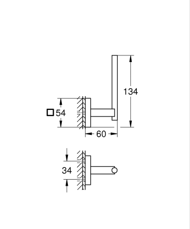 Rezerva hargie igienica Grohe 40979DC0, Start Cube, pe perete, metal, mat, otel satinat [2]