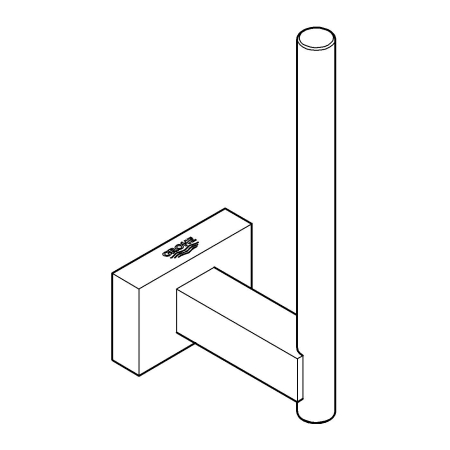 Rezerva hartie igienica Grohe 40623DC1, Essentials Cube, pe perete, metal, mat, otel satinat [3]