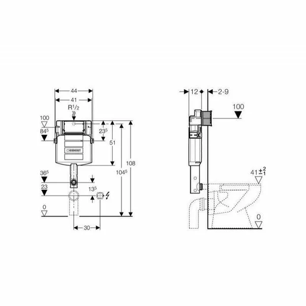Rezervor incastrat 12 cm Geberit Sigma UP320, cu actionare frontala [2]