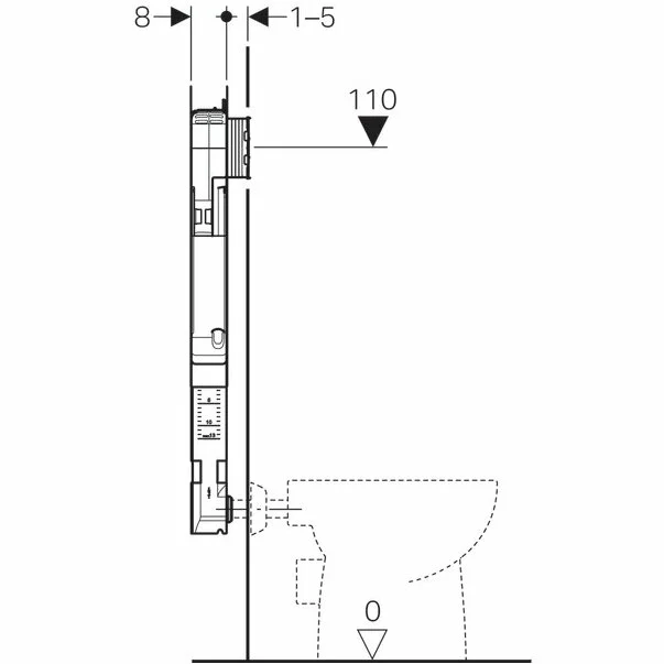 Rezervor incastrat 8 cm Geberit Sigma UP720, cu actionare frontala [1]