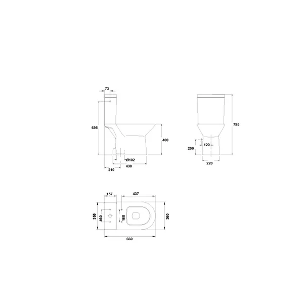 Rezervor pe vas wc Gala Aris alimentare laterala [1]