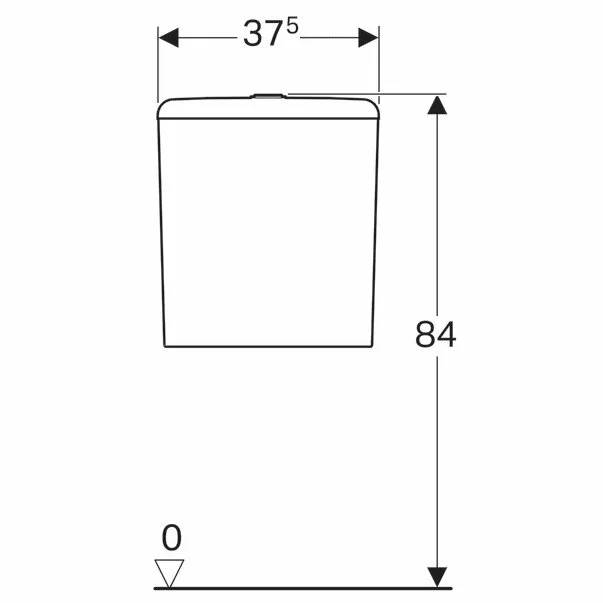 Rezervor pe vas wc Geberit Smyle Square ceramica cu alimentare laterala [3]