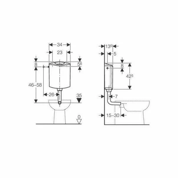 Rezervor pentru vas wc Geberit AP116 cu montaj la semiinaltime alb [1]