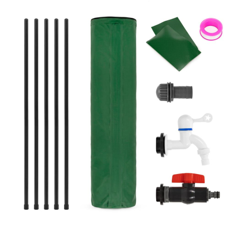 Rezervor pliabil pentru colectarea apei de ploaie, 100 L, PVC 1000D, cu 2 robinete si sistem preaplin, verde [15]