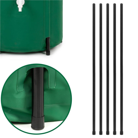 Rezervor pliabil pentru colectarea apei de ploaie, 100 L, PVC 1000D, cu 2 robinete si sistem preaplin, verde [10]