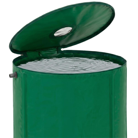 Rezervor pliabil pentru colectarea apei de ploaie, 100 L, PVC 1000D, cu 2 robinete si sistem preaplin, verde [4]