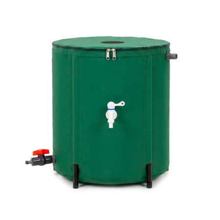 Rezervor pliabil pentru colectarea apei de ploaie, 100 L, PVC 1000D, cu 2 robinete si sistem preaplin, verde [16]