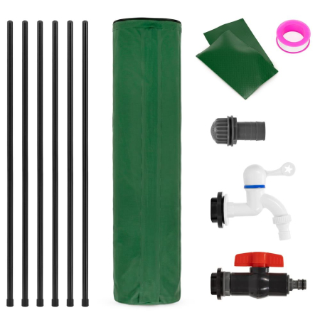 Rezervor pliabil pentru colectarea apei de ploaie, 250 L, PVC 1000D, cu 2 robinete si sistem preaplin, verde [11]