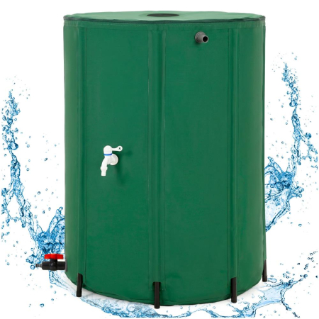 Rezervor pliabil pentru colectarea apei de ploaie, 500 L, PVC 1000D, cu 2 robinete si sistem preaplin, verde [3]