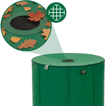 Rezervor pliabil pentru colectarea apei de ploaie, 500 L, PVC 1000D, cu 2 robinete si sistem preaplin, verde [15]