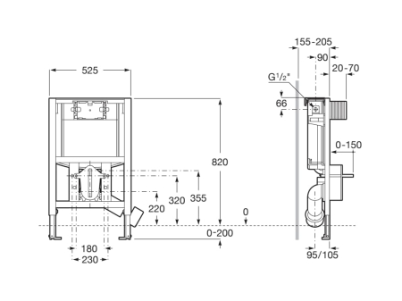 Rezervor Roca A8900A2020, Cadru Duplo S, tip instalare incastrat, tip placare uscata, numar moduri spalare 2 [1]