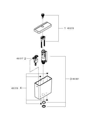 Rezervor WC Grohe 39911000, aplicat Bau Ceramic, montaj pe wc, zona alimentare lateral, dubla spalare, alb [5]