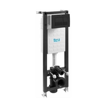 Toalete - Rezervor WC Roca A89P40T010, 1150 mm, 350 mm, 110, 90 mm, 180, 230 mm, 2 moduri spalare, clapeta neagru mat