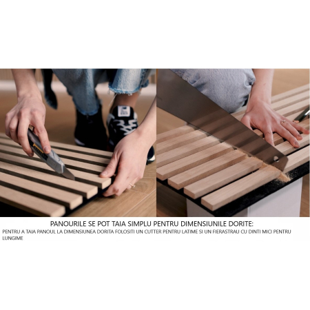 Riflaj MDF decorativ LDA PREMIUM de tip Panou Acoustic, Stejar Natur Saragossa, 260x40 cm [1]