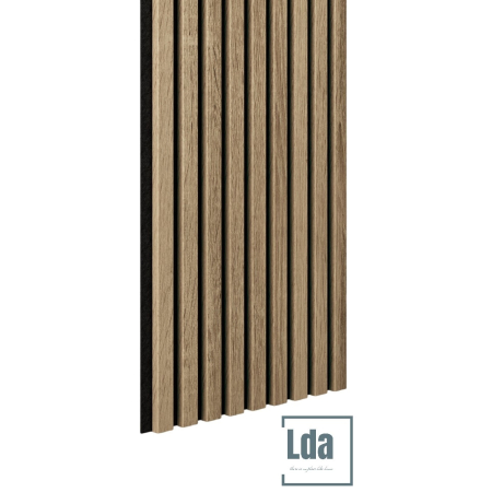 Riflaj MDF decorativ LDA PREMIUM de tip Panou Acoustic, Stejar Natur Saragossa, 260x40 cm [15]