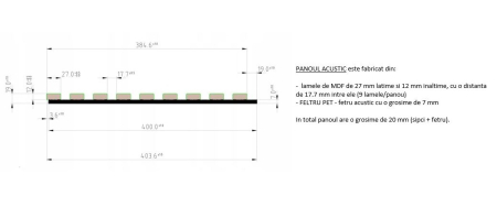Riflaj MDF decorativ LDA PREMIUM de tip Panou Acoustic, Stejar Natur Saragossa, 260x40 cm [18]
