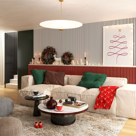 Riflaj MDF decorativ LDA PREMIUM de tip Panou Acustic, Coral, 260x40 cm [5]