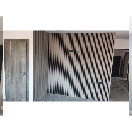 Riflaj MDF decorativ LDA PREMIUM de tip Panou Acustic, Stejar Grafit, 260x40 cm [3]