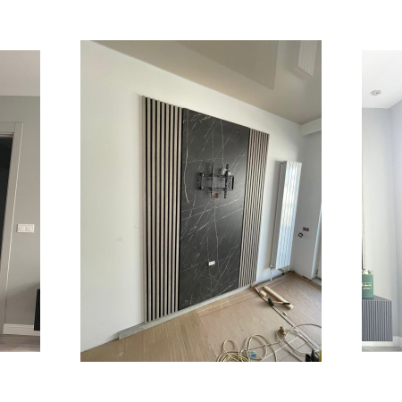 Riflaj MDF decorativ LDA PREMIUM de tip Panou Acustic, Stejar Grafit, 260x40 cm [4]