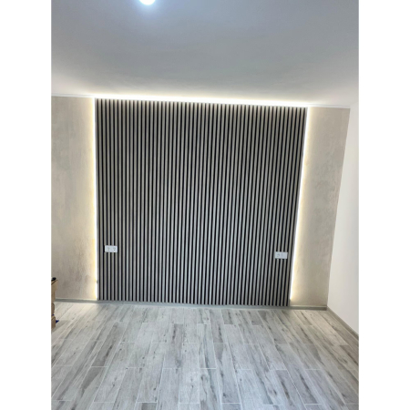 Riflaj MDF decorativ LDA PREMIUM de tip Panou Acustic, Stejar Grafit, 260x40 cm [7]