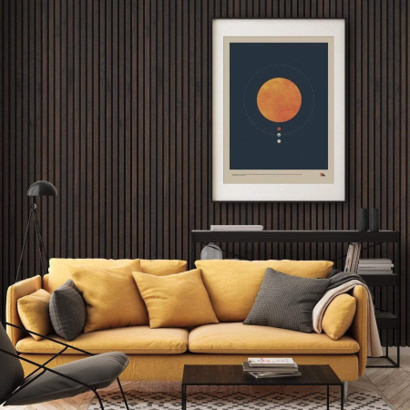 Riflaj MDF decorativ LDA PREMIUM de tip Panou Acustic, Stejar Maro inchis, 260x40 cm [6]