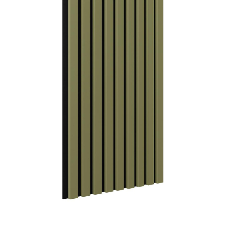 Riflaje - Riflaj MDF decorativ LDA PREMIUM de tip Panou Acustic, Verde Masliniu, 260x40 cm