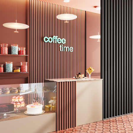 Riflaj perete despartitor MDF, LDA PREMIUM, Negru, 275x58 cm [5]