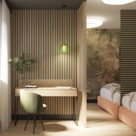 Riflaj perete despartitor MDF, LDA PREMIUM, Stejar Saragossa, 275x58 cm [8]