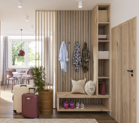 Riflaj perete despartitor MDF, LDA PREMIUM, Stejar Saragossa, 275x58 cm [3]