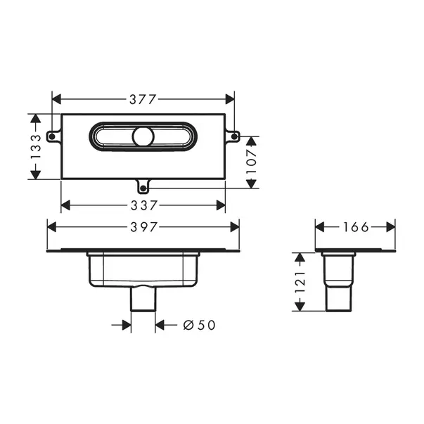 Rigola pentru dus Hansgrohe uBox universal pentru instalare verticala [1]